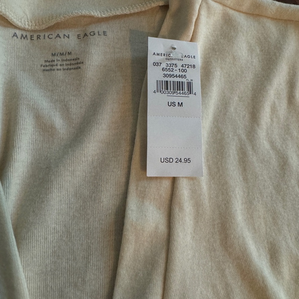 American Eagle Off-White Wrap Front Top - Picture 10 of 10